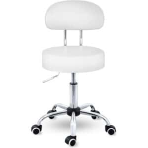Werkkruk, Wit, draaikruk met rugleuning draaistoel kruk op wielen