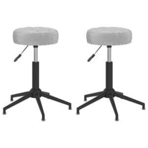 vidaXL Eetkamerstoelen 2 st draaibaar fluweel grijs