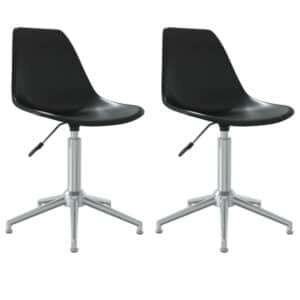 vidaXL Eetkamerstoelen draaibaar 2 st polypropeen zwart