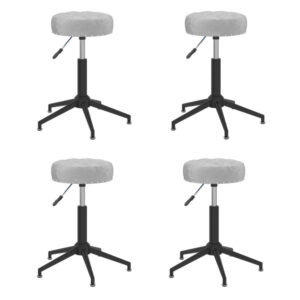 vidaXL Eetkamerstoelen draaibaar 4 st fluweel grijs