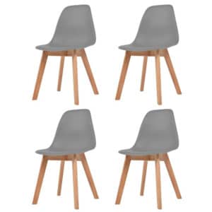 vidaXL Eetkamerstoelen grijs 4 st