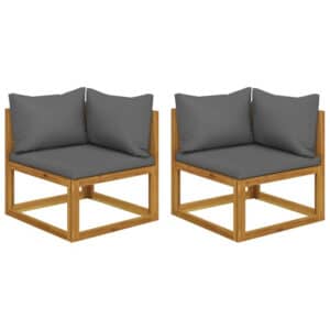 vidaXL Hoekbanken 2 st met kussens sectioneel donkergrijs